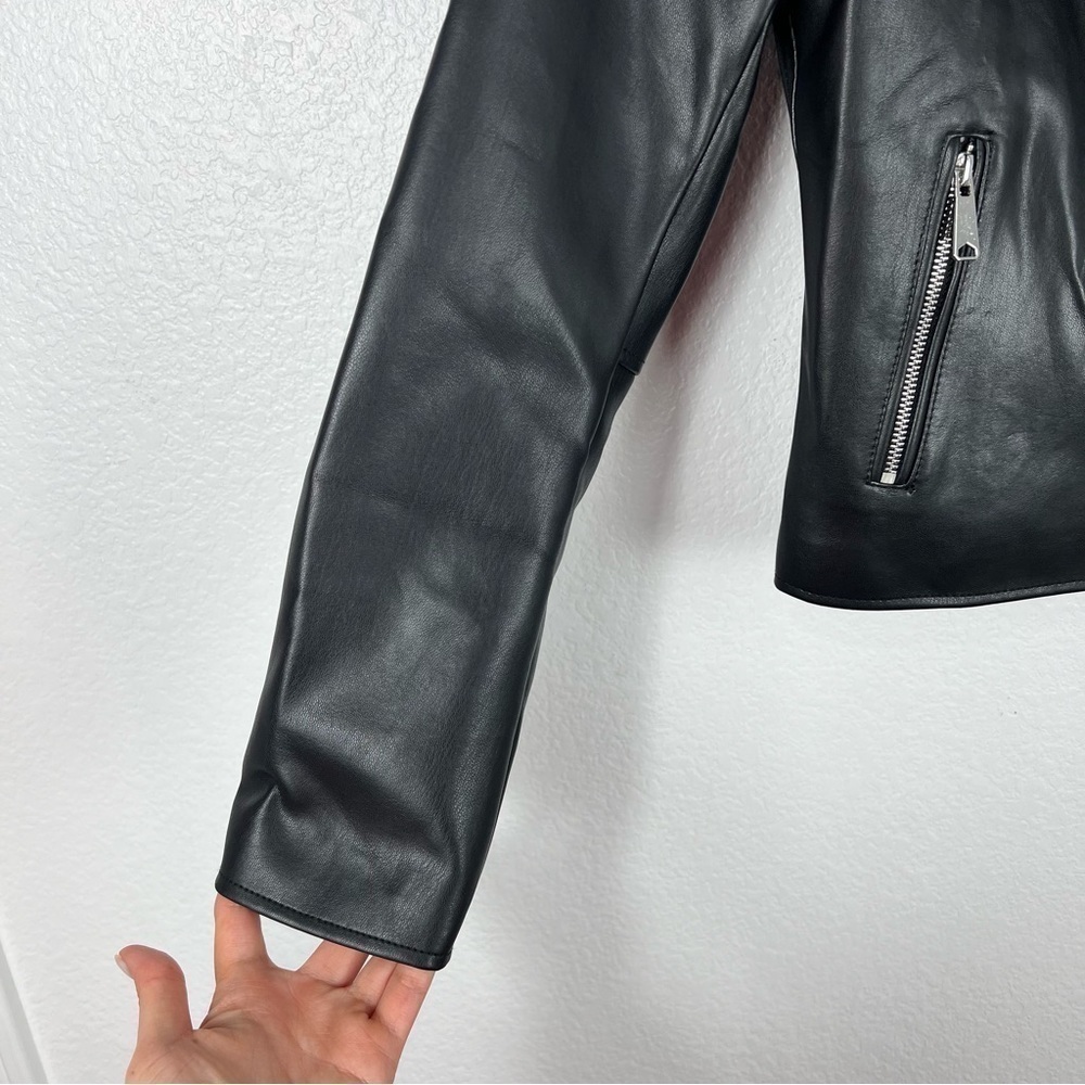 Mango faux leather biker jacket size S - Picture 5 of 9